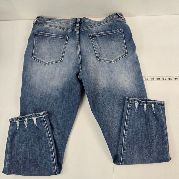 KanCan™ High Rise Ripped Cropped Jean button fly distressed 32 women 6368 skinny - Picture 3 of 11